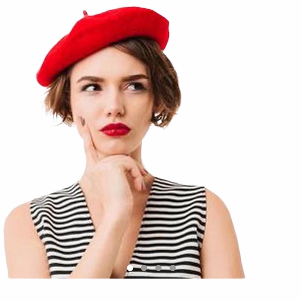 RED FELT BERET
